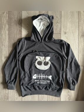 NWTCat Carrier Hoodie by Bombaxceiba -Sweatshirt- Large-Who Cativated My Heart?